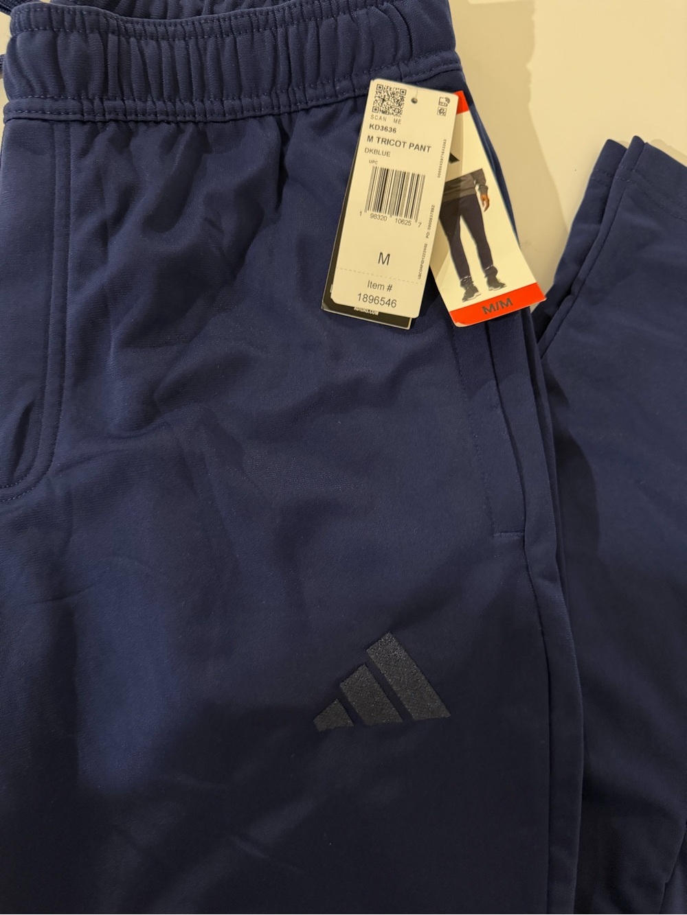 Adidas Navy Blue Athletic Men’s Track Pants-NWT - Picture 2 of 2